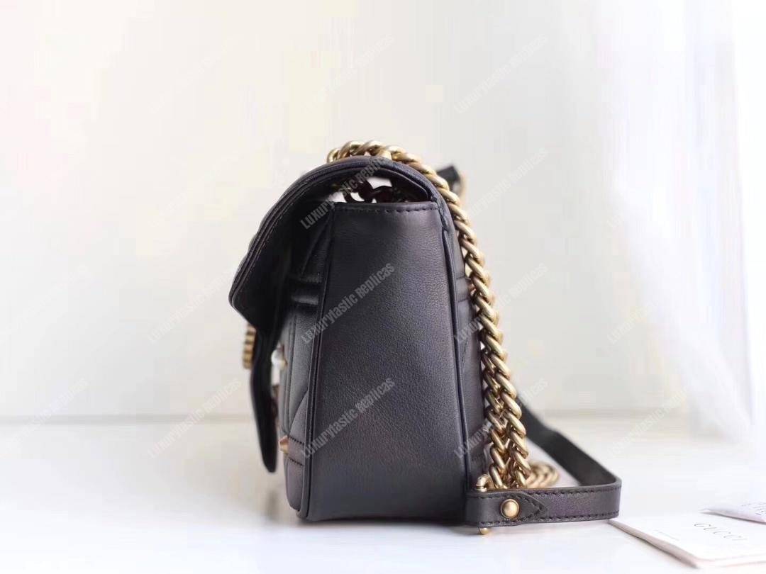 G*u*i gg marmont small matelassé shoulder bag with pearls black