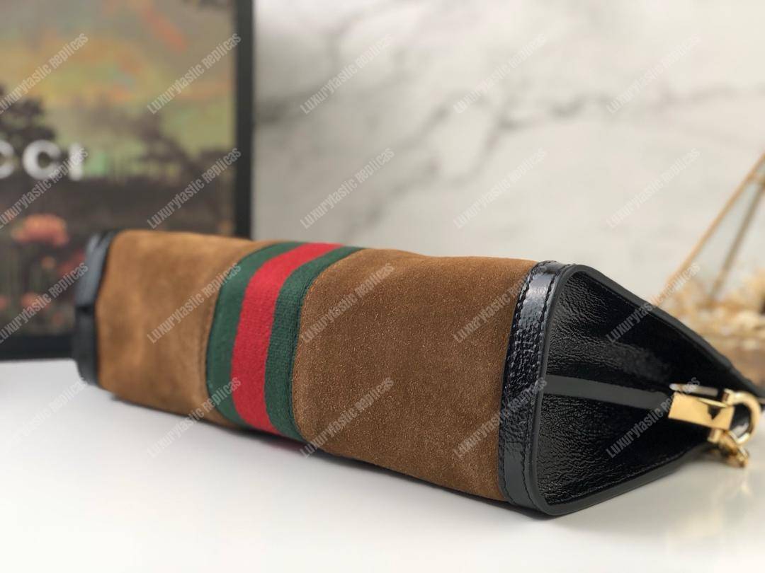 G*u*i ophidia suede small shoulder bag brown