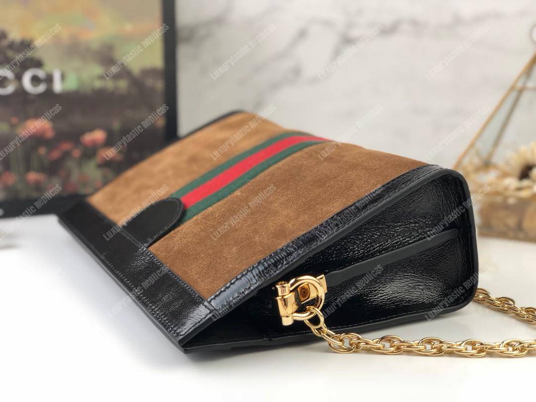 G*u*i ophidia suede small shoulder bag brown