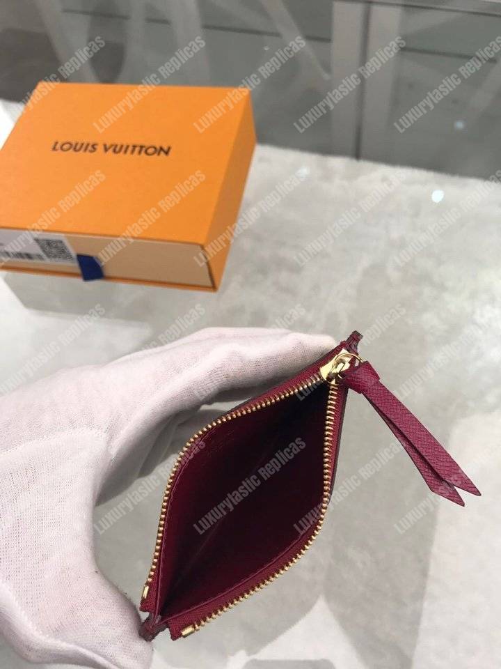 LV Zipped Card Holder Monogram Fuchsia Pink