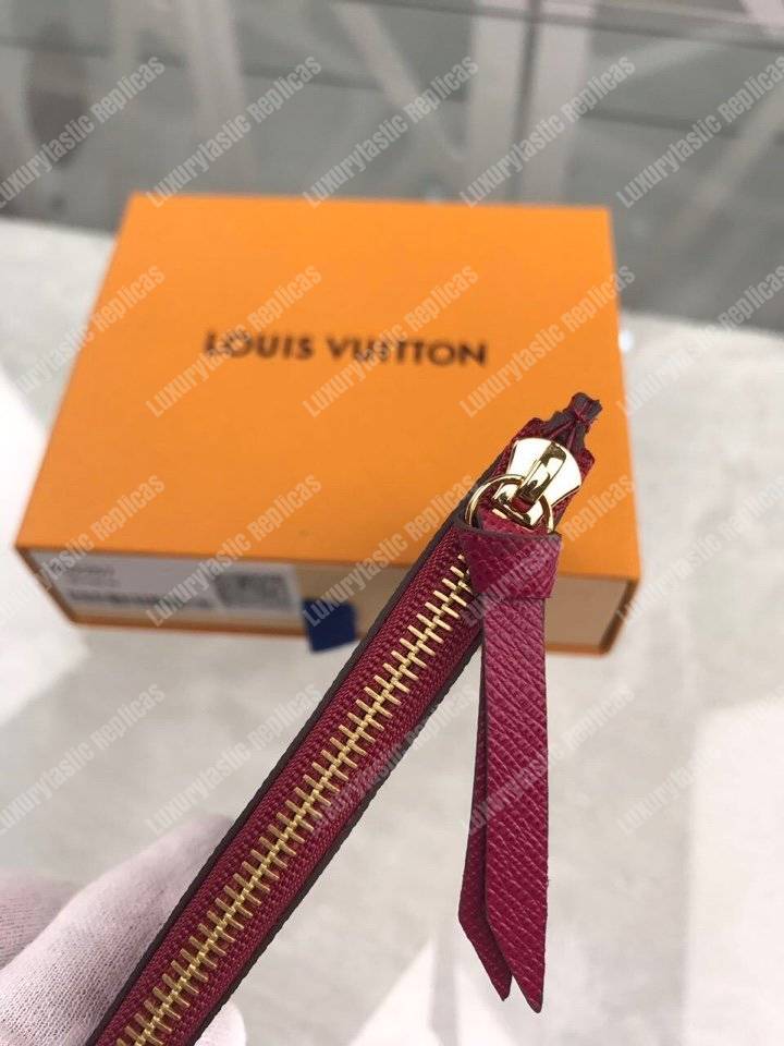 LV Zipped Card Holder Monogram Fuchsia Pink