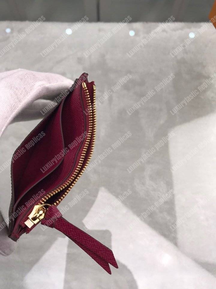 LV Zipped Card Holder Monogram Fuchsia Pink