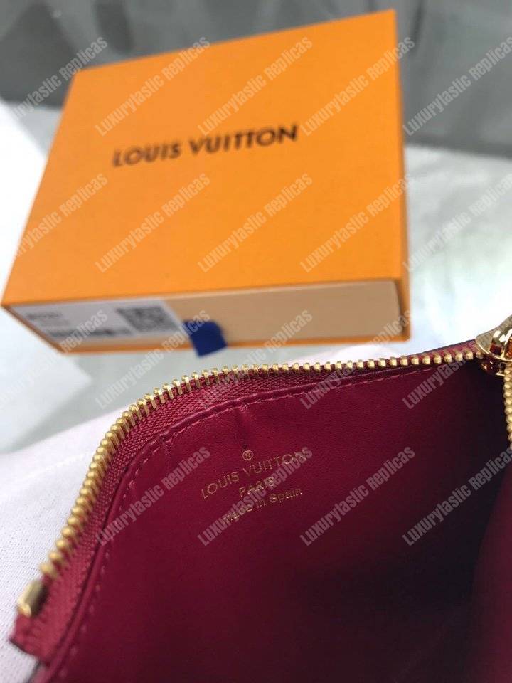 LV Zipped Card Holder Monogram Fuchsia Pink
