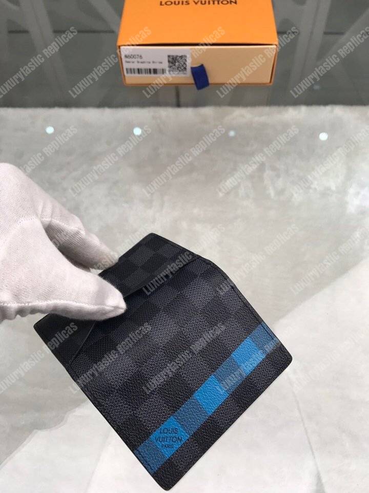 LV Pocket Organizer Damier Graphite Blue Stripe