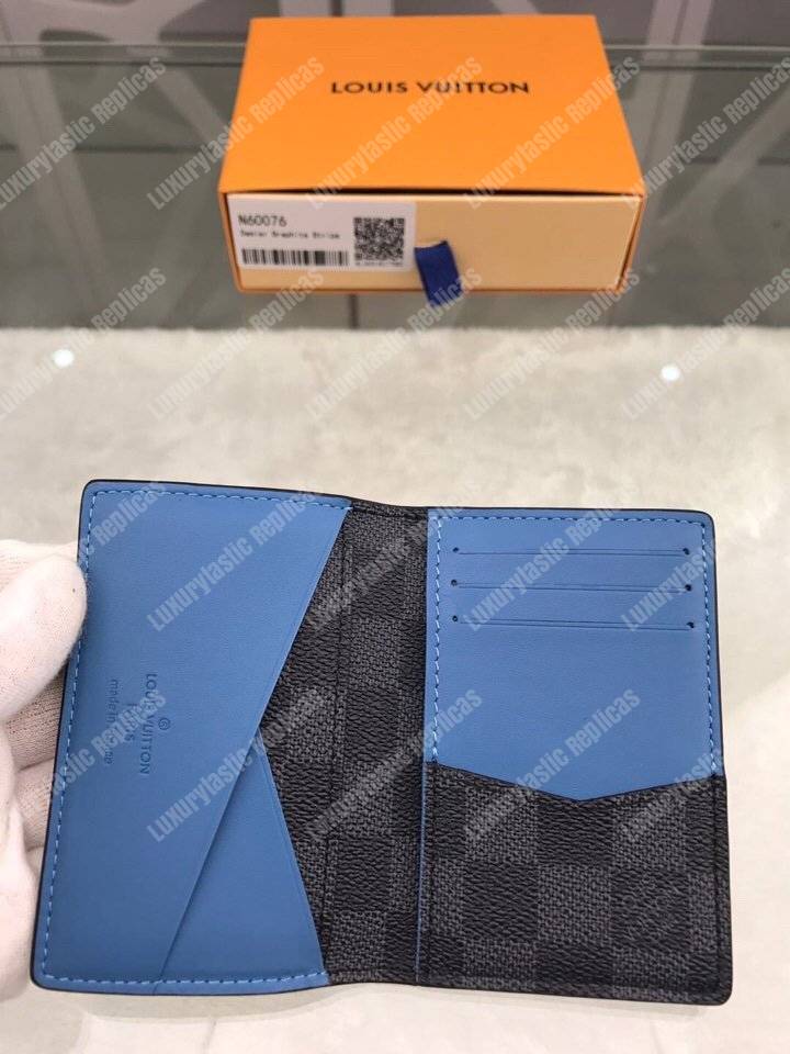 LV Pocket Organizer Damier Graphite Blue Stripe