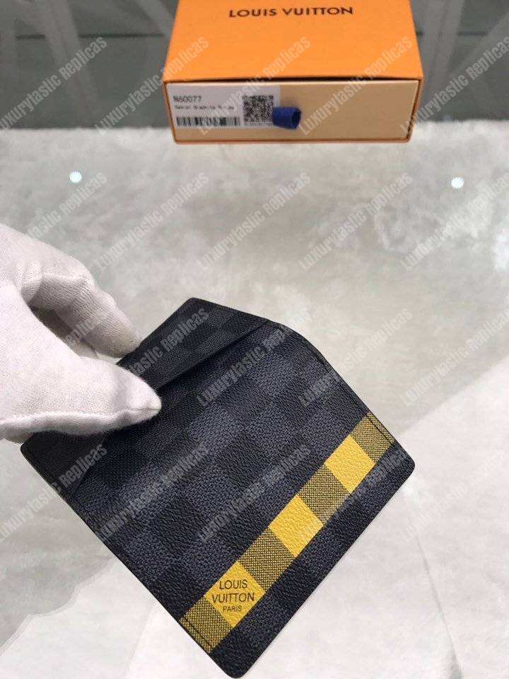 LV Pocket Organizer Damier Graphite Yellow Stripe