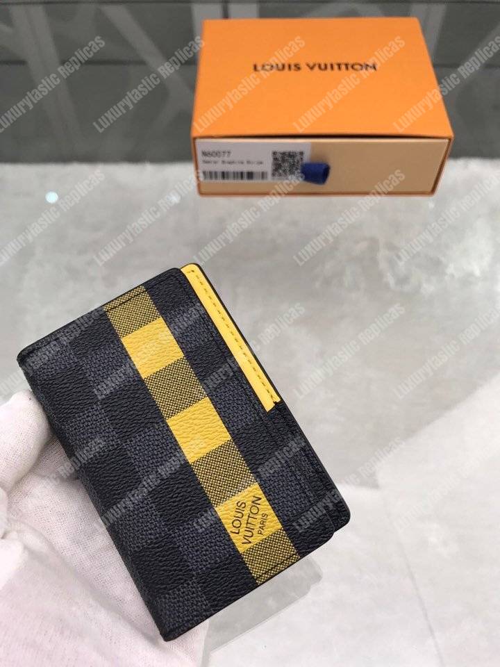 LV Pocket Organizer Damier Graphite Yellow Stripe