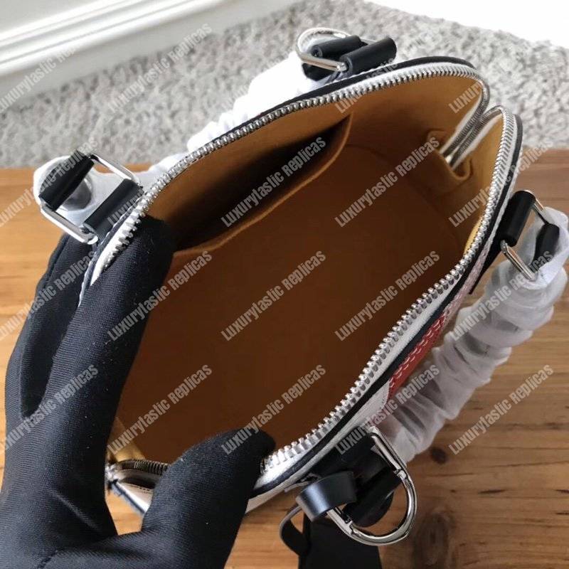 LV Alma BB Epi Leather Two-Tone White