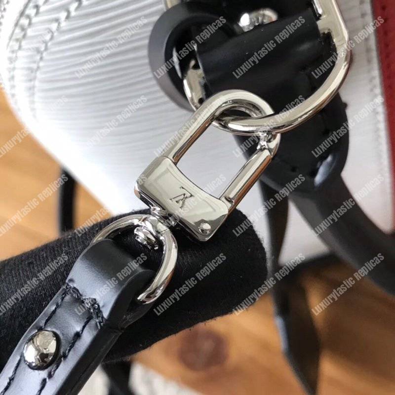 LV Alma BB Epi Leather Two-Tone White