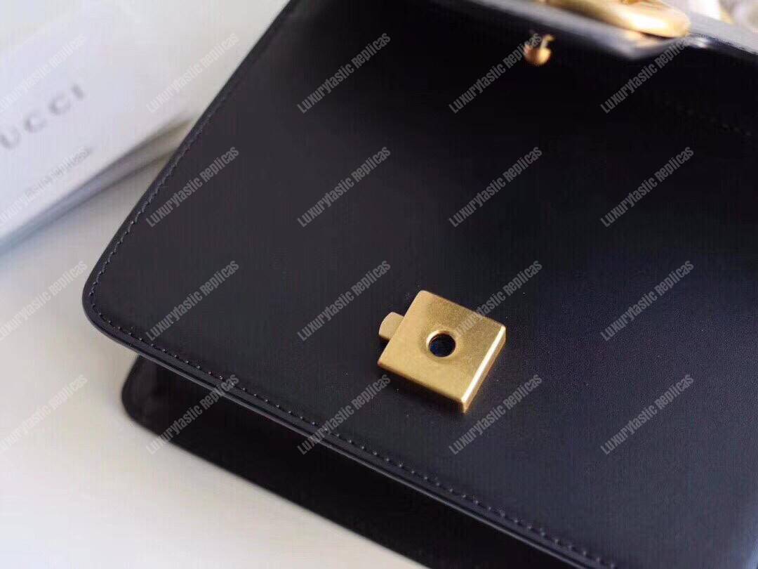 G*u*i gg small marmont leather shoulder bag black