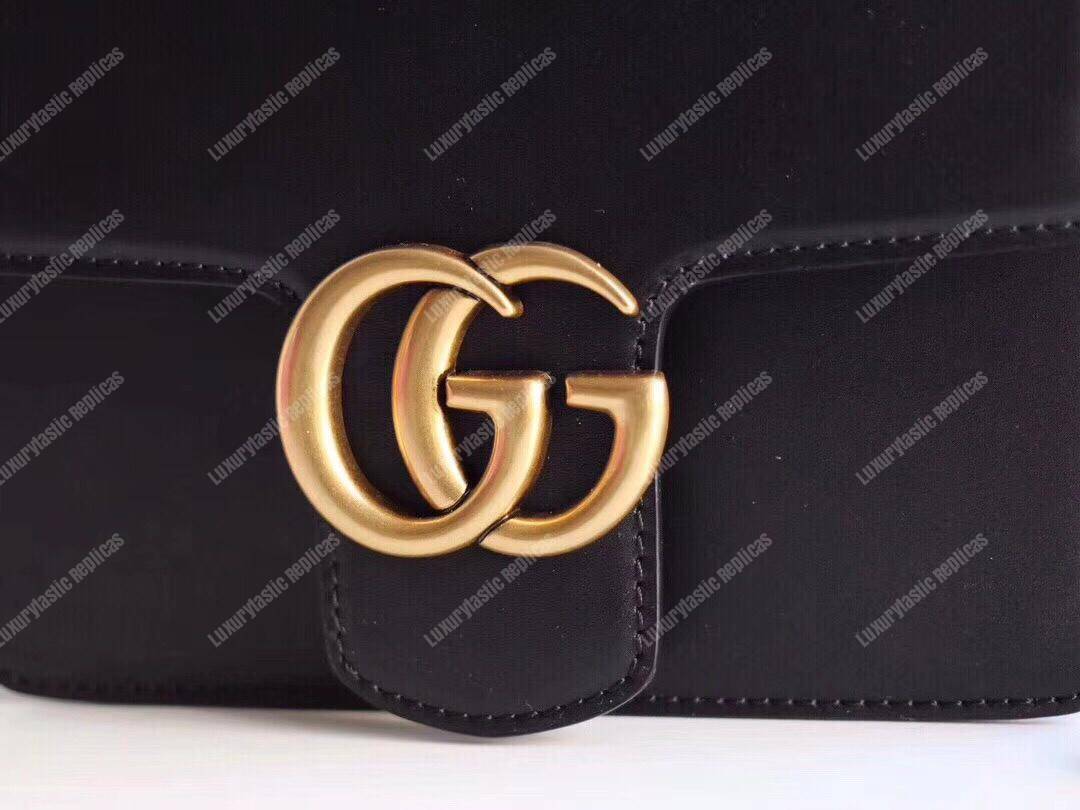 G*u*i gg small marmont leather shoulder bag black