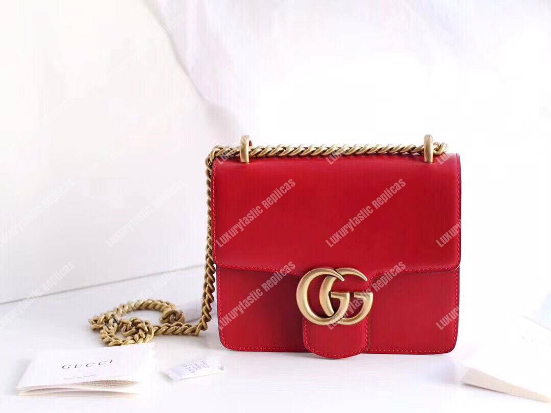 G*u*i gg small marmont leather shoulder bag red