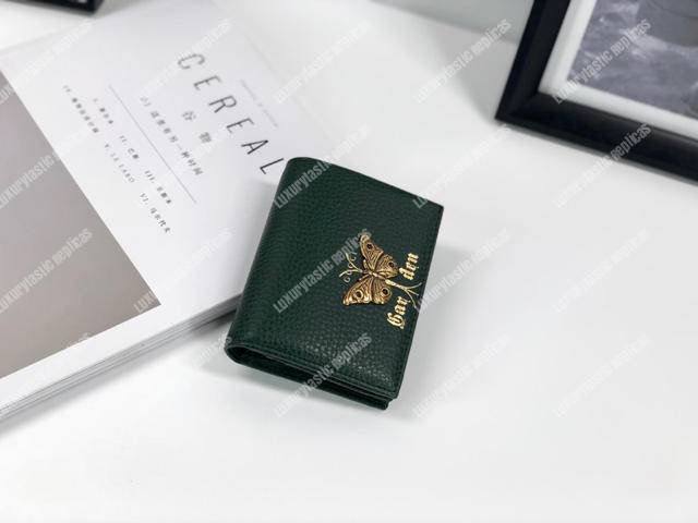 G*u*i garden leather wallet green with butterfly