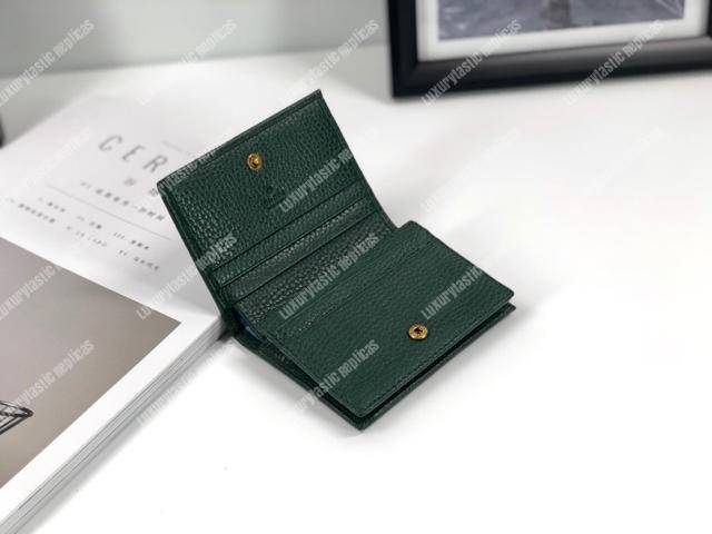 G*u*i garden leather wallet green with butterfly