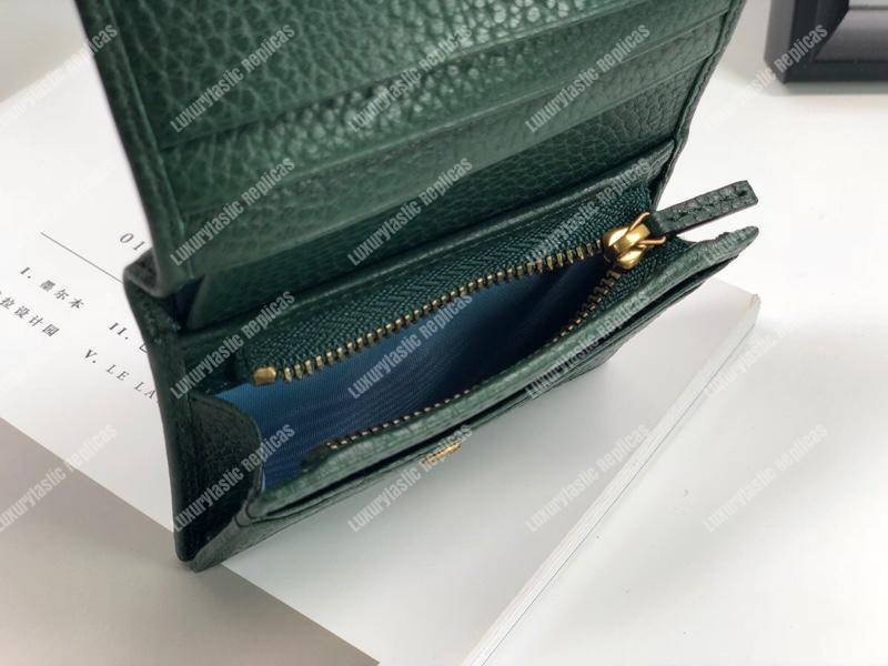 G*u*i garden leather wallet green with butterfly
