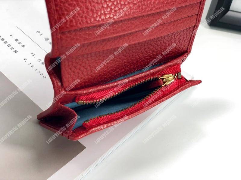 G*u*i garden leather wallet red with butterfly