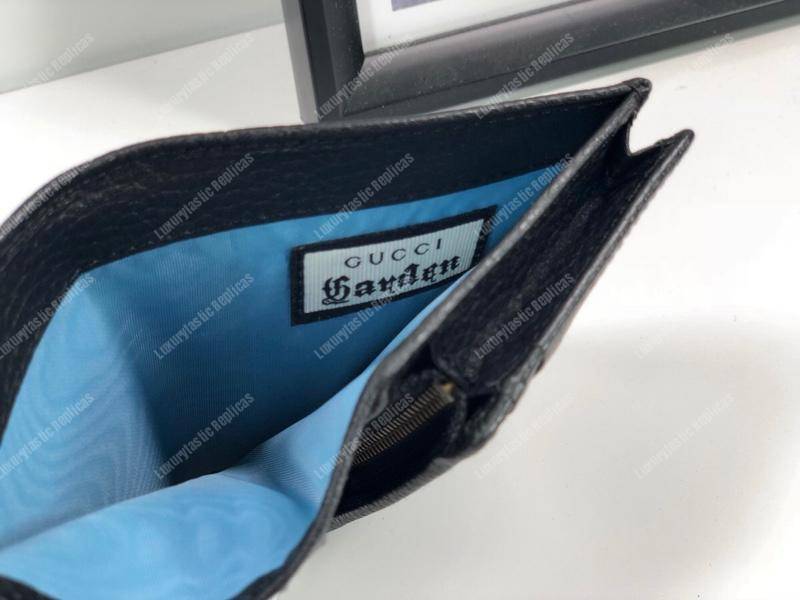 G*u*i garden leather wallet black with butterfly