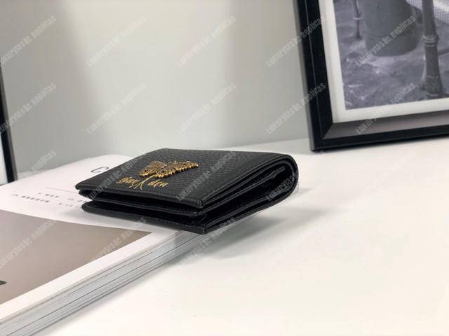 G*u*i garden leather wallet black with butterfly