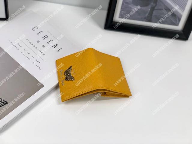 G*u*i garden leather wallet yellow with butterfly