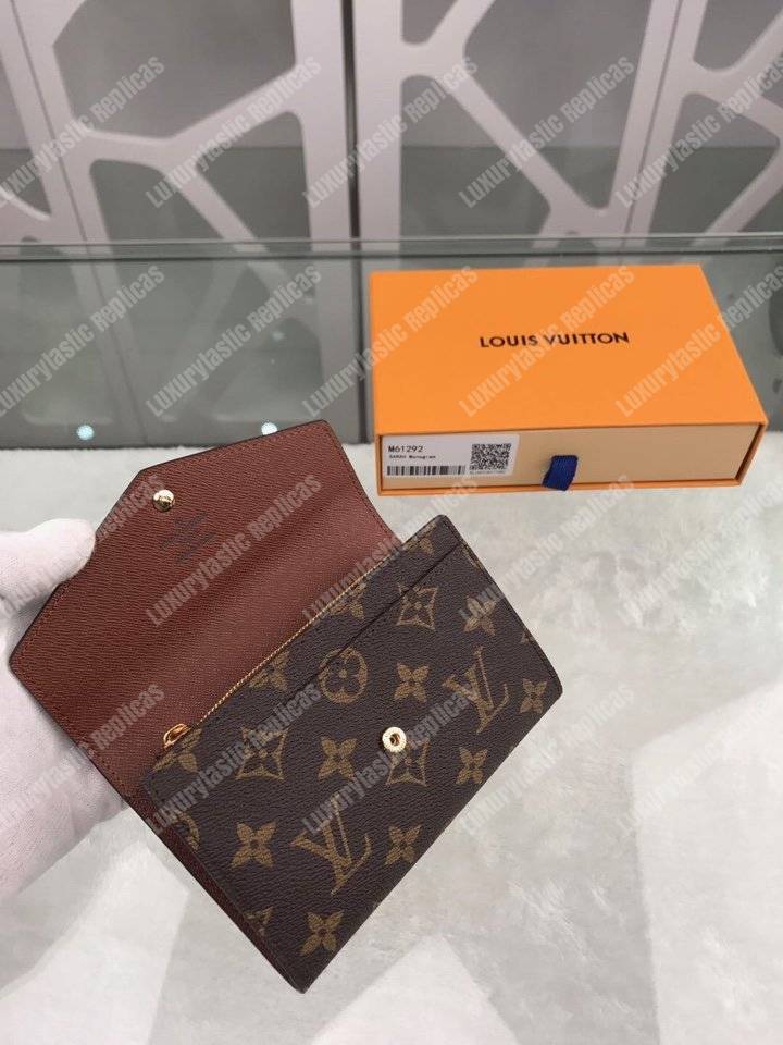 LV Sarah Compact Wallet Monogram Canvas Brown