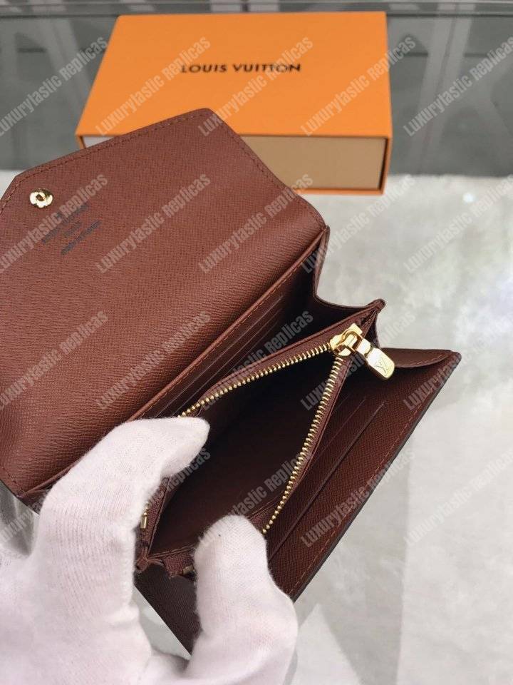 LV Sarah Compact Wallet Monogram Canvas Brown