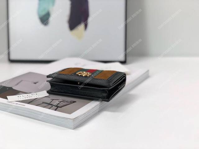 G*u*i ophidia suede card case wallet brown