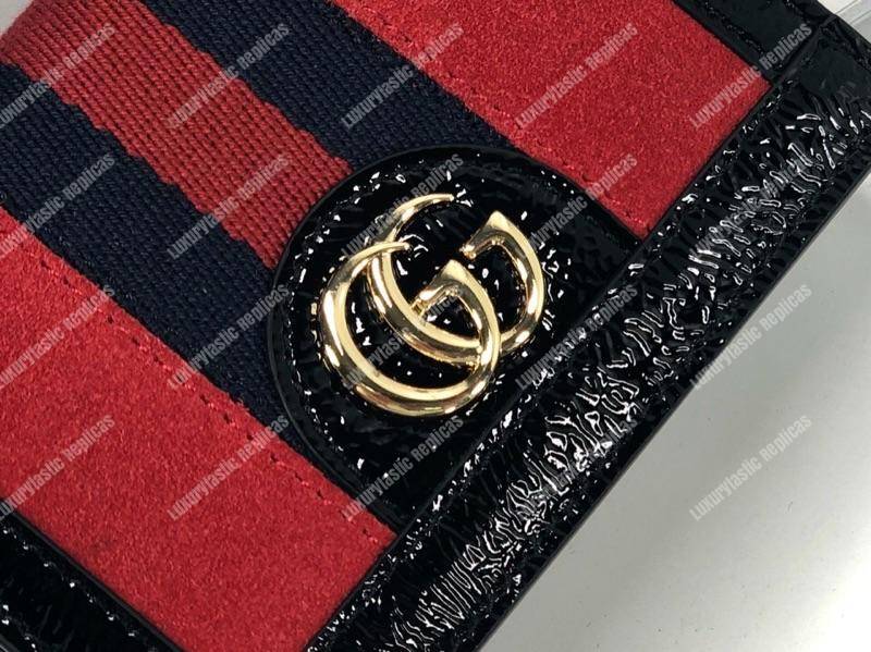 G*u*i ophidia suede card case wallet red