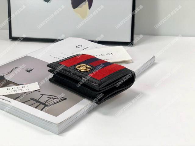 G*u*i ophidia suede card case wallet red