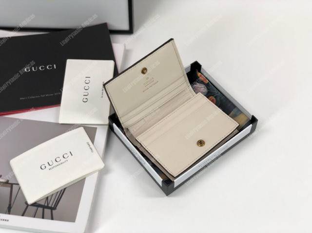 G*u*i signature card case wallet with cherries white