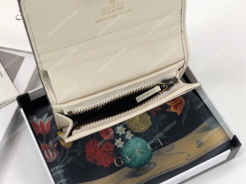 G*u*i signature card case wallet with cherries white