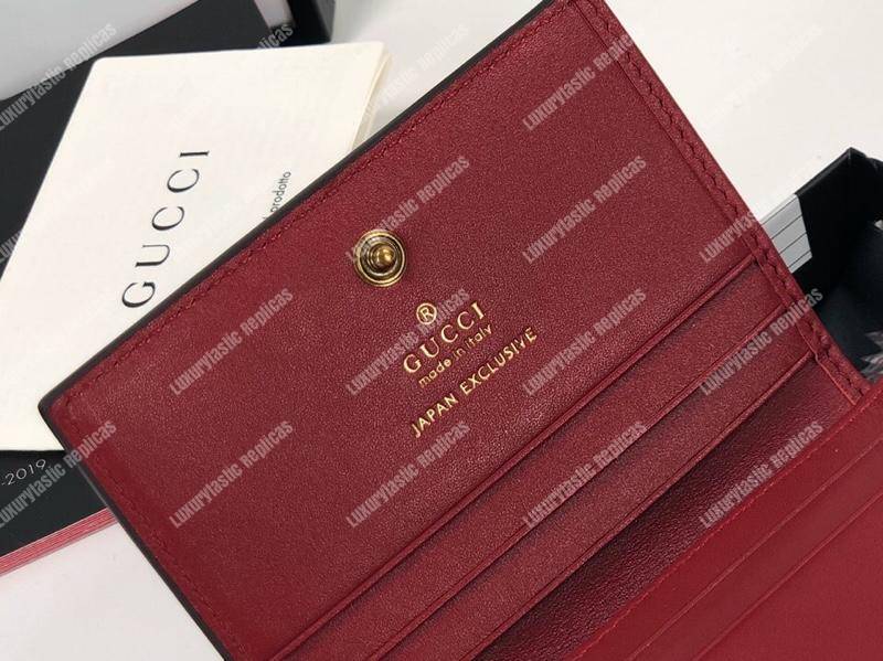 G*u*i signature card case wallet with cherries red