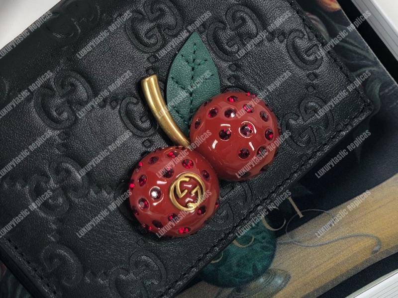 G*u*i signature mini bag with cherries black
