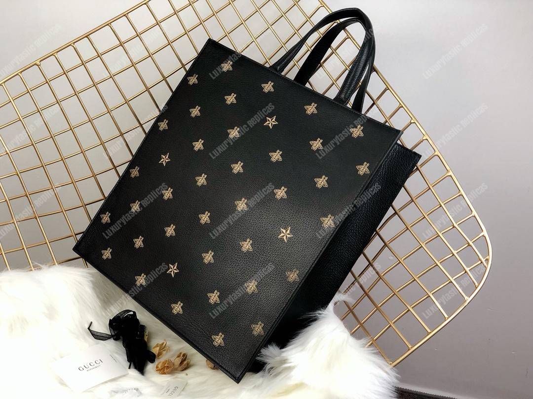 G*u*i bee star leather tote