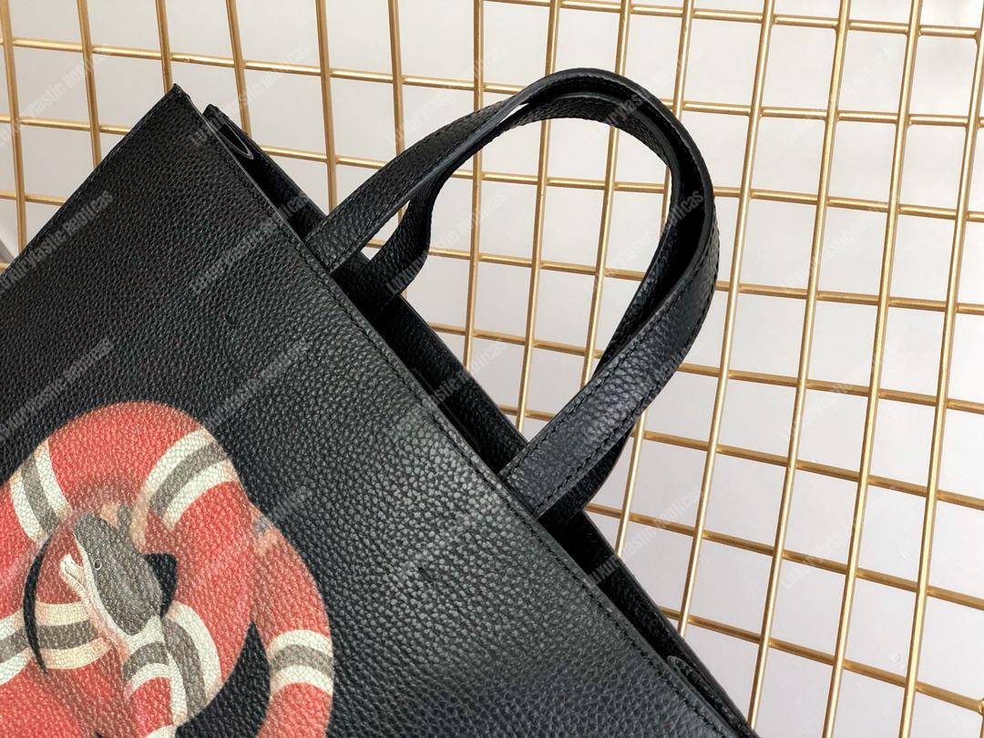 G*u*i kingsnake print leather tote