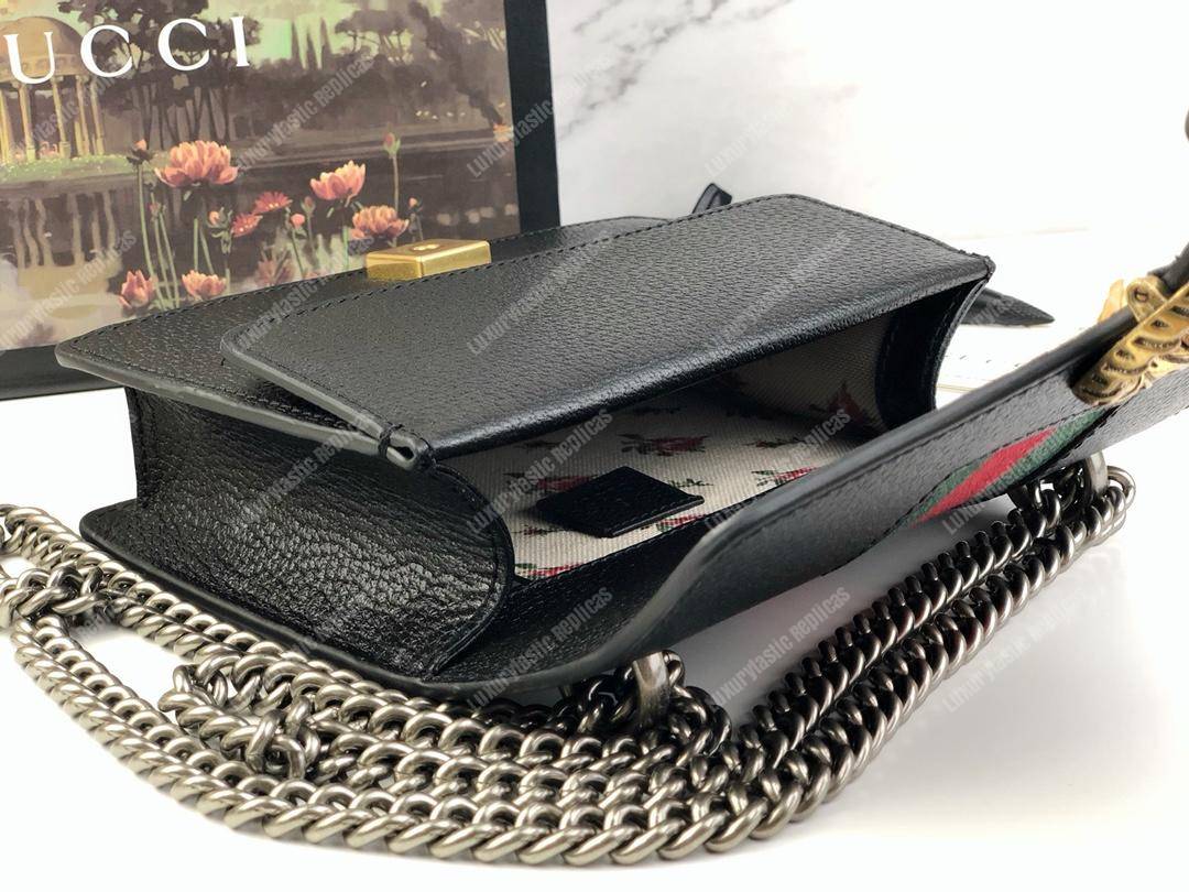 G*u*i dionysus leather mini bag black green red web