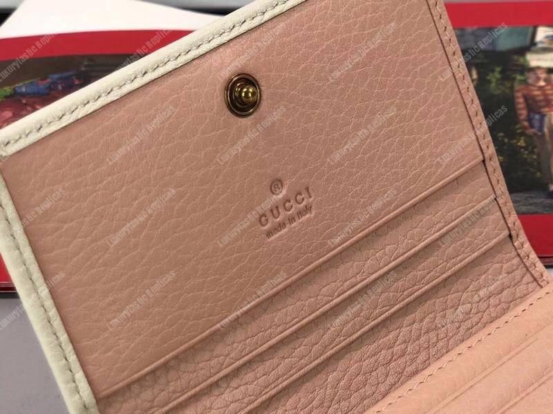 G*u*i leather zip wallet with bow white