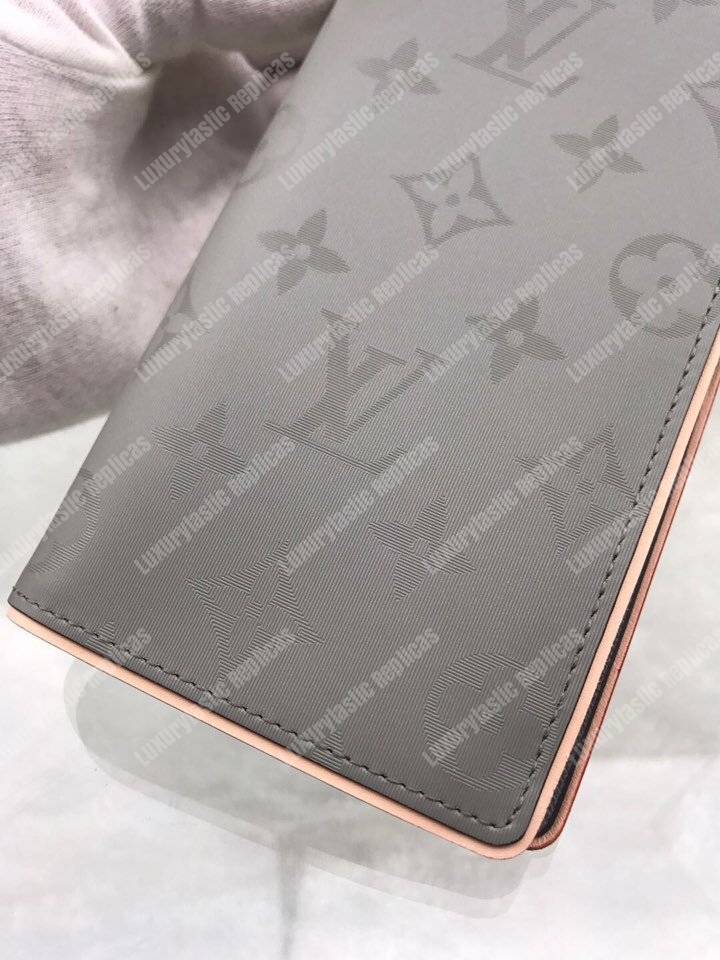 LV Brazza Wallet Monogram Titanium Gray