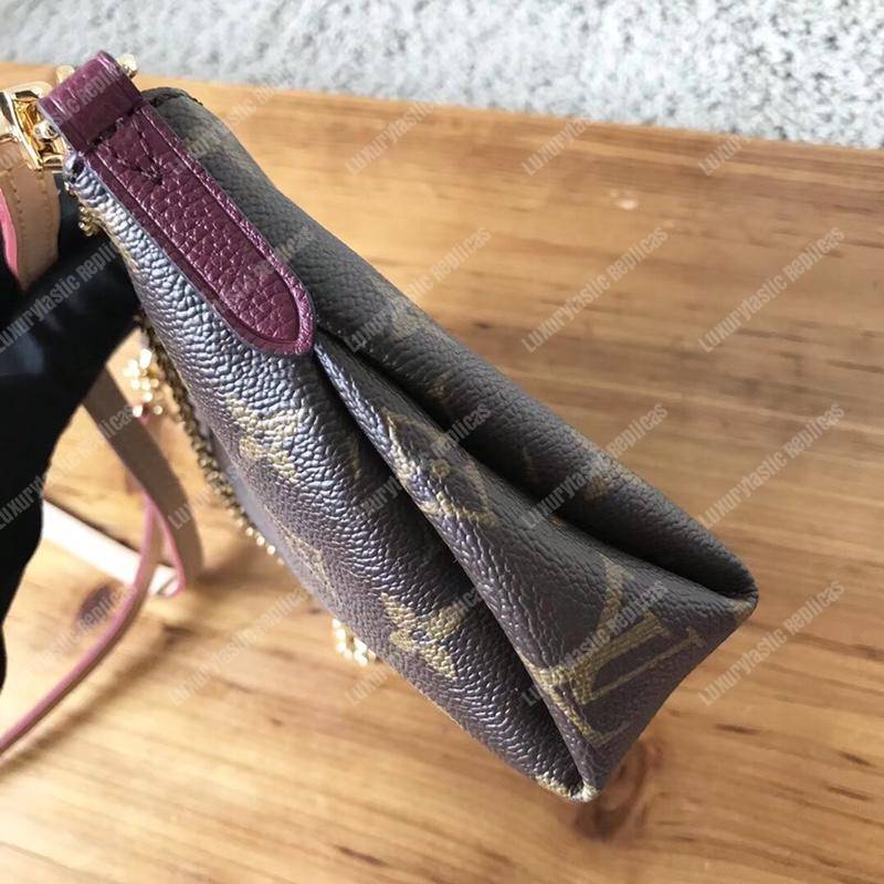 LV Pallas Clutch Bag Monogram Raisin