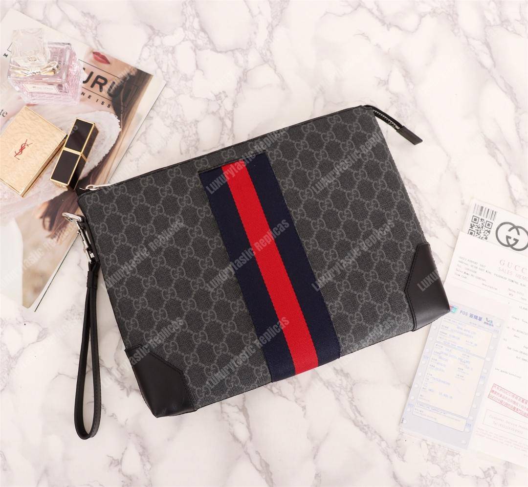G*u*i gg black grey canvas men’s bag
