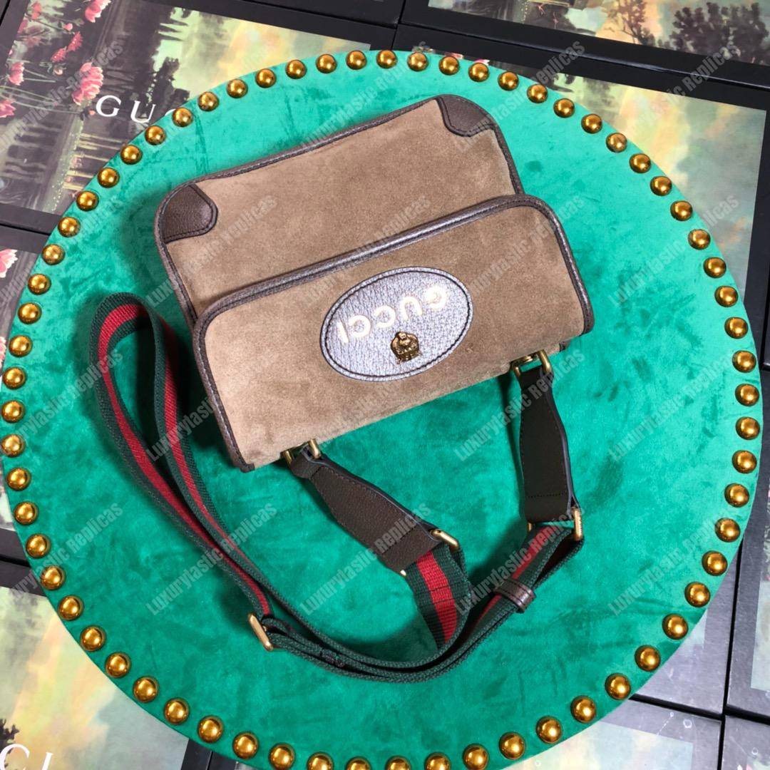 G*u*i neo vintage messenger small bag gray suede
