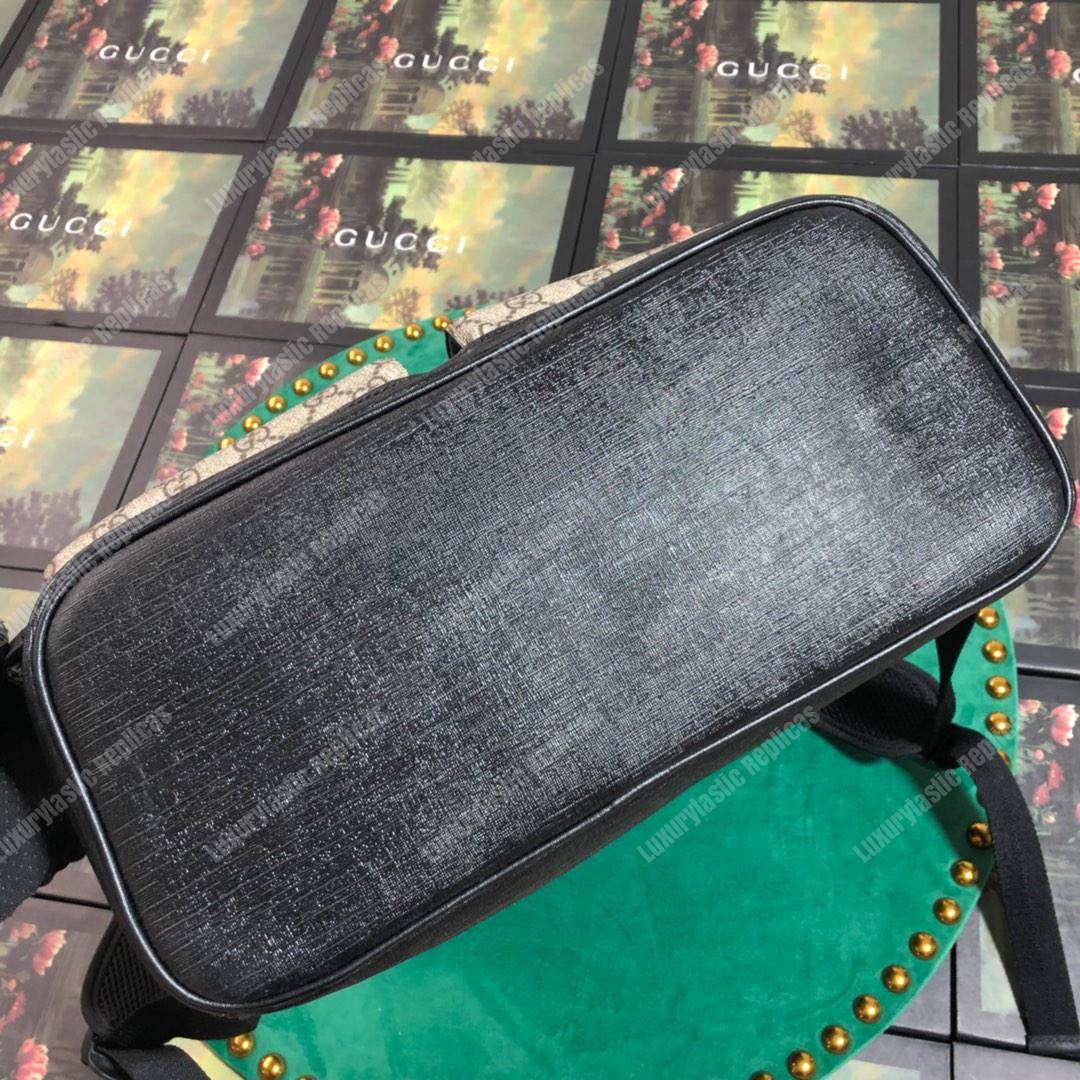 G*u*i gg sup*e backpack black leather double pocket