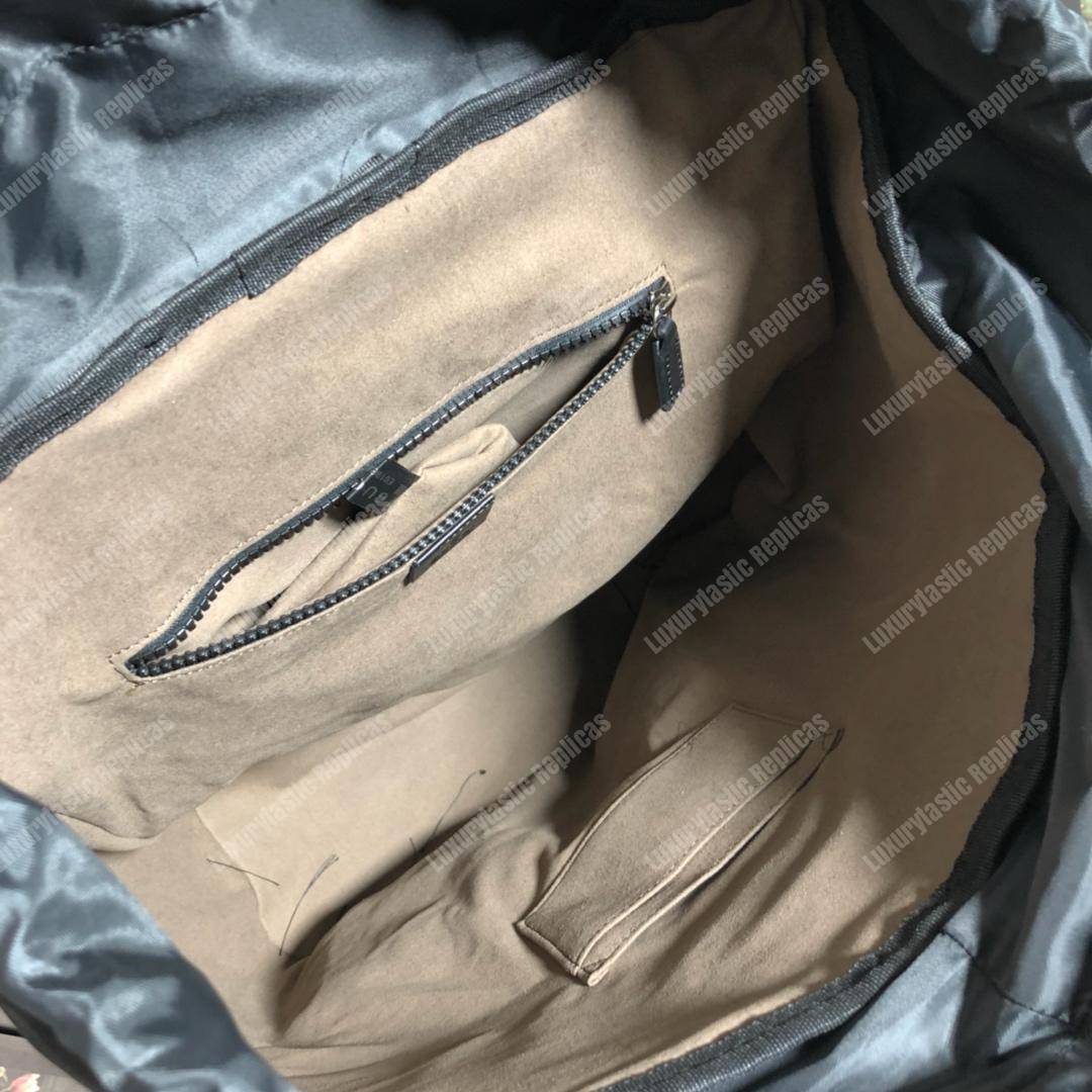 G*u*i gg sup*e backpack black leather double pocket