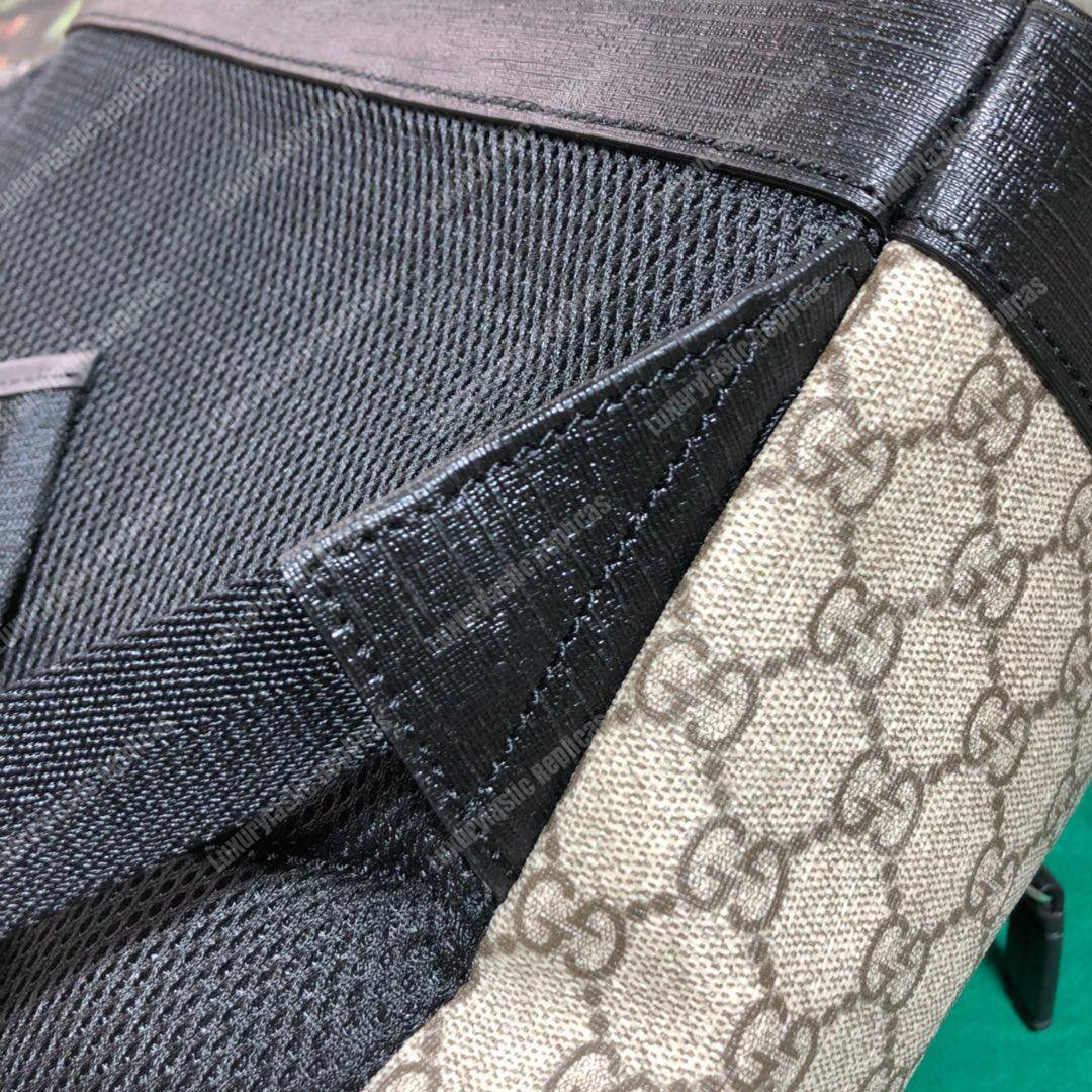 G*u*i gg sup*e backpack black leather double pocket