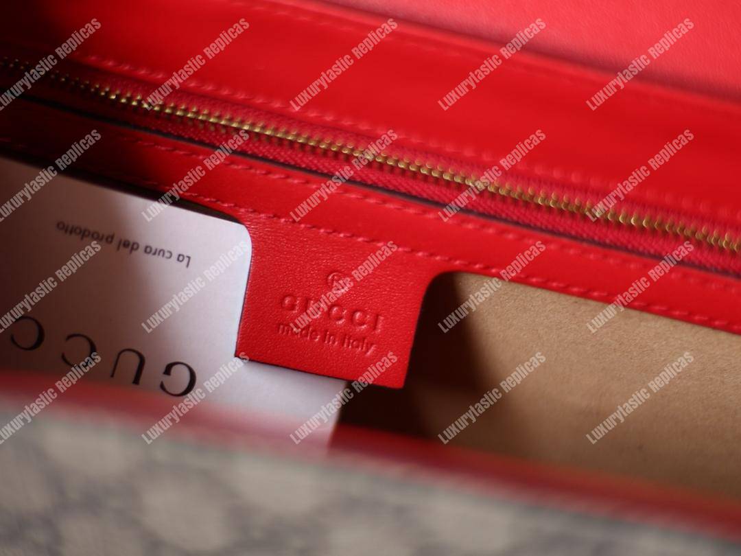 G*u*i padlock medium gg shoulder red/pink