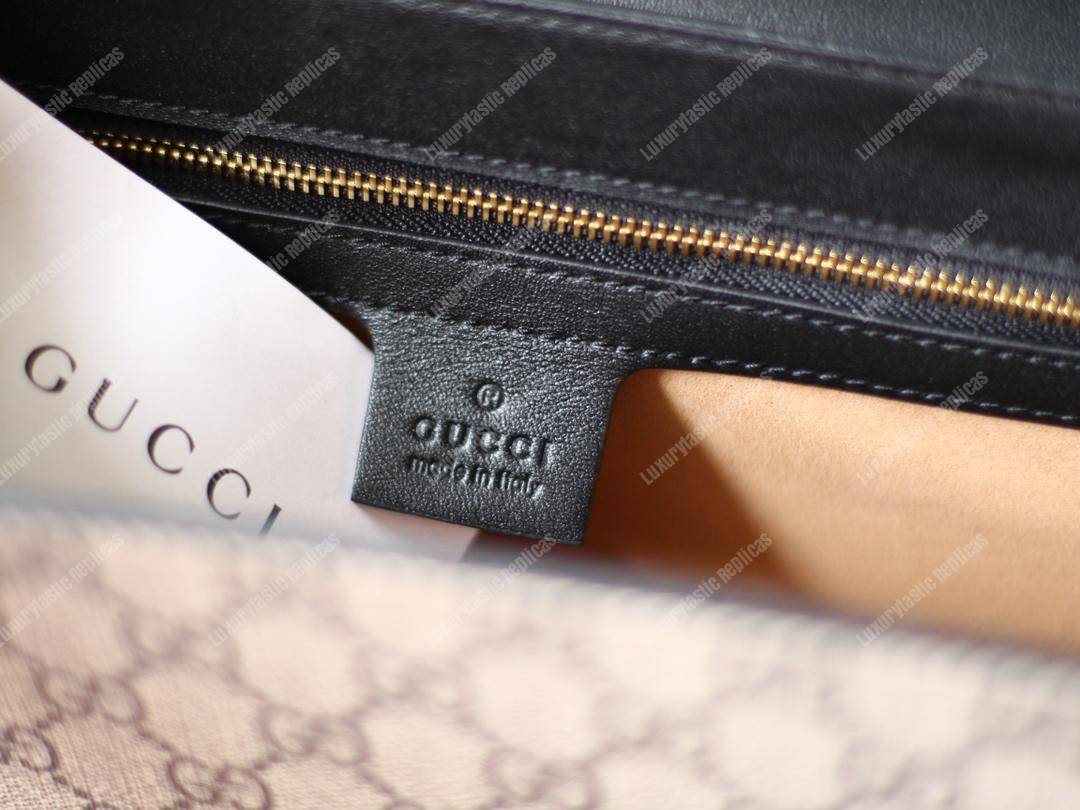 G*u*i padlock medium gg shoulder black/brown