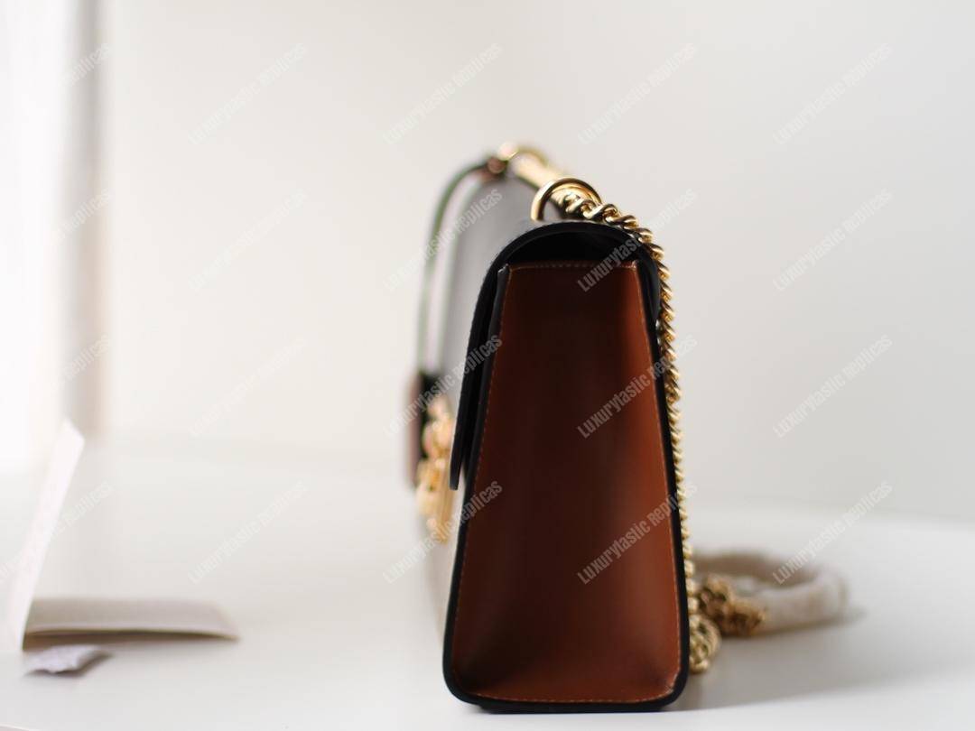 G*u*i padlock medium gg shoulder black/brown