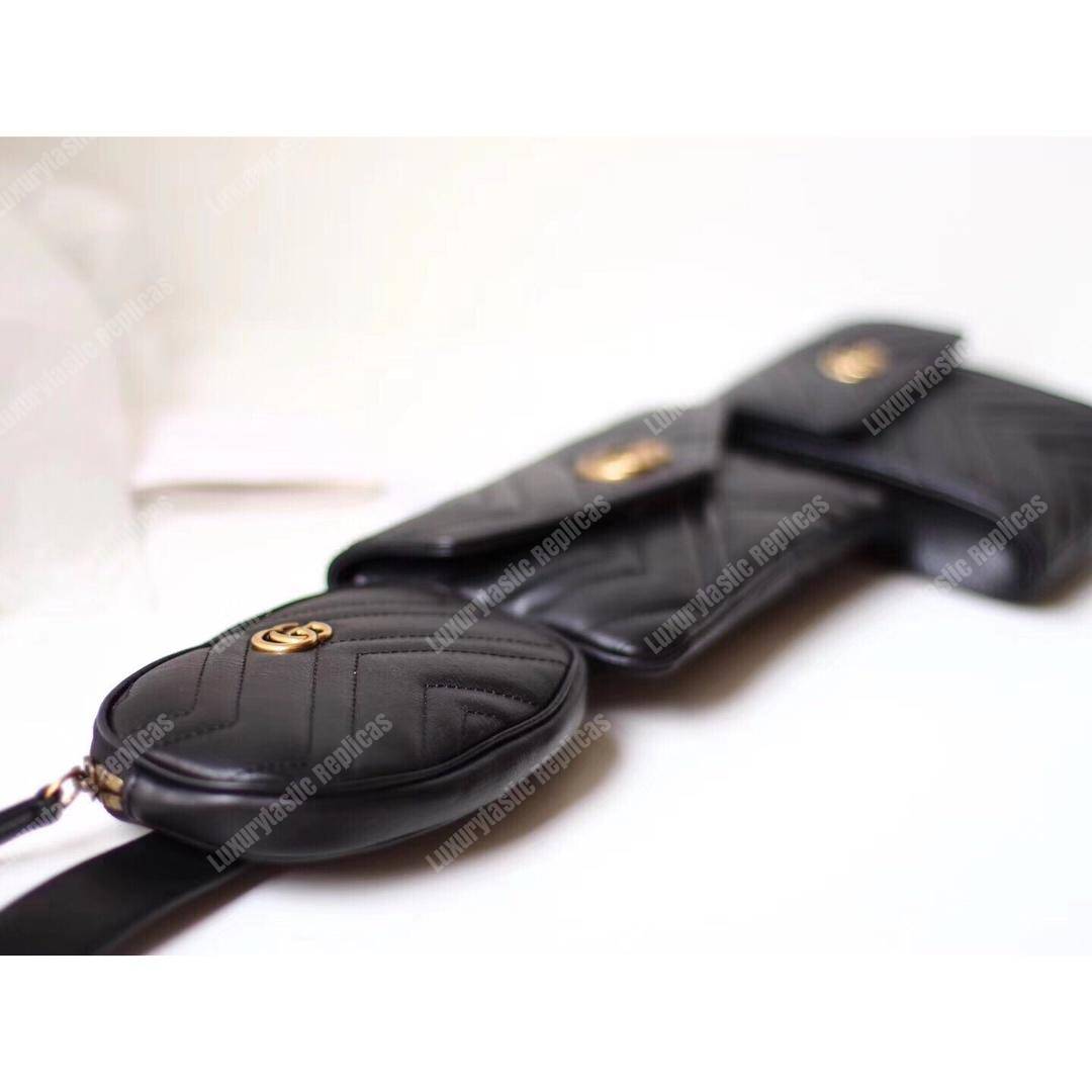 G*u*i gg marmont matelassé belt bag black