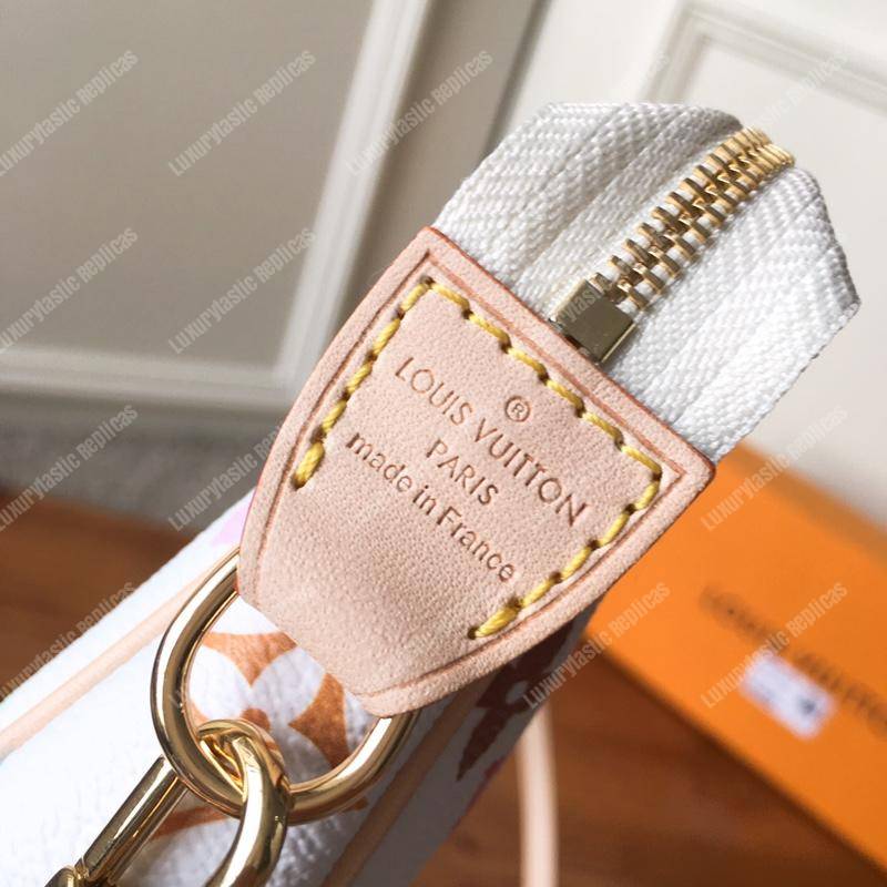 LV Pochette Accessories Monogram Multicolor White Coated Canvas