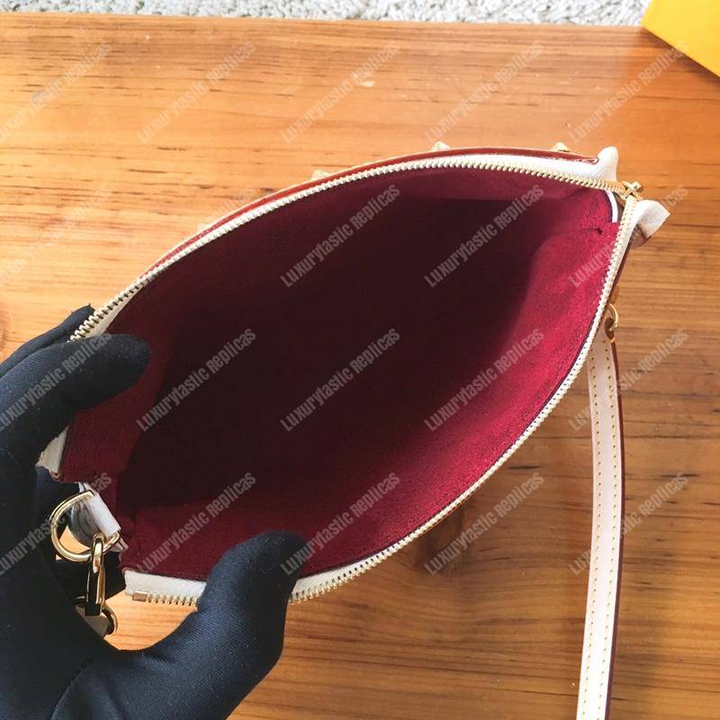 LV Pochette Accessories Monogram Multicolor White Coated Canvas