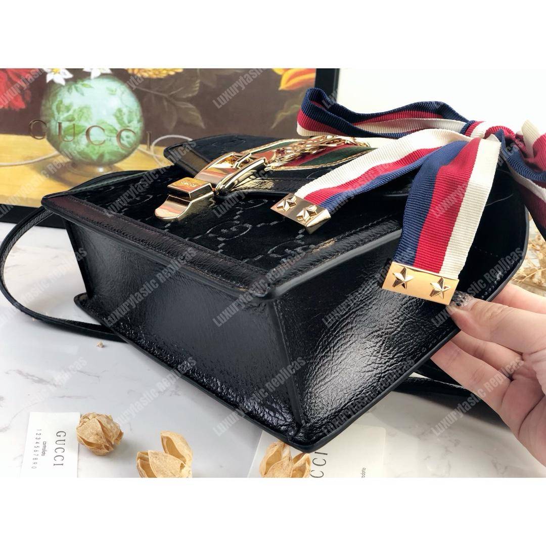 G*u*i sylvie velvet small shoulder bag black